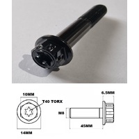 M8X45MM 1.25 THREAD BLACK FANCY DUAL DRIVE TITANIUM 10MM HEX