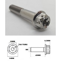 M8X45MM 1.25 THREAD FANCY DUAL DRIVE TITANIUM 10MM HEX BOLT