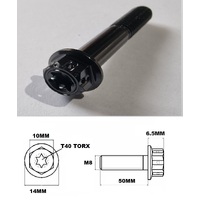 M8X50MM 1.25 THREAD BLACK FANCY DUAL DRIVE TITANIUM 10MM HEX