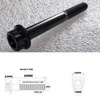 M8X55MM STEALTH 12 POINT BOLT 1.25 THREAD PITCH TITANIUM