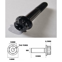 M8X55MM 1.25 THREAD BLACK FANCY DUAL DRIVE TITANIUM 10MM HEX