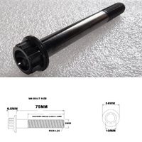 M8X75MM STEALTH 12 POINT BOLT 1.25 THREAD PITCH TITANIUM