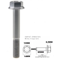 M8X85MM 1.25 THREAD PITCH TITANIUM FLANGE 10MM HEX BOLT GRADE 5
