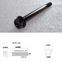 M8X90MM STEALTH 12 POINT BOLT 1.25 THREAD PITCH TITANIUM
