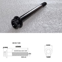 M8X95MM STEALTH 12 POINT BOLT 1.25 THREAD PITCH TITANIUM