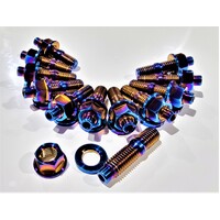 NISSAN TITANIUM BURNT RB30 EXHAUST MANIFOLD STUD KIT FLANGE HEX