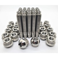 PORSCHE TITANIUM STUD AND NUT CONVERSION KIT M14X1.5 BALL SEAT