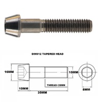 TITANIUM M10 X 35MM X 1.25 TAPERED ALLEN HEAD BOLT