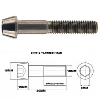 TITANIUM M10 X 40MM X 1.25 TAPERED ALLEN HEAD BOLT