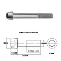 TITANIUM M10 X 85MM X 1.25 TAPERED ALLEN HEAD BOLT