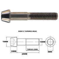 TITANIUM M10 X 45MM X 1.5 TAPERED ALLEN HEAD BOLT