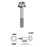 TITANIUM M12X1.25X80MM FLANGE HEX RACE SPEC DRILLED