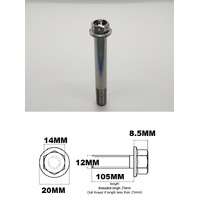 TITANIUM M12X1.25X105MM FLANGE HEX RACE SPEC DRILLED
