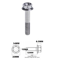 TITANIUM M12X1.25X120MM FLANGE HEX RACE SPEC DRILLED