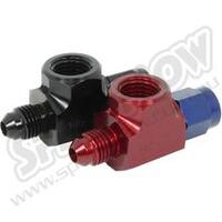 SPEEDFLOW Female to Male with 1/4” NPT Port - 04 to 1/4\ NPT Red/Blue