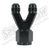 SPEEDFLOW Y Piece Parallel - Female to 2 x Male - 146-08-06...-8 Female to -6 Male Y Black