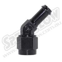SPEEDFLOW 412 Series 45 Degree Hose Ends - '-8 Fem to 1/2\ Black