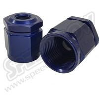 SPEEDFLOW AN Female to Female 1/8\ NPT Adapter - '-08 Female - 1/8\ NPT Female Blue