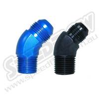 SPEEDFLOW AN Flare to NPT 45 Degree Adapters - '-03 to 1/8\ NPT Blue