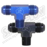 SPEEDFLOW Tee With NPT On Branch - '-03 Tee with 1/8\ NPT on Branch Blue