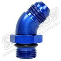 SPEEDFLOW AN Male to Port 45 Degree - '-04 to -04 (7/16\-20) Port Blue