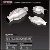 XForce 2.25in Oval Ceramic Hi-Flow Racing Catalytic Converter CAT02-2.25