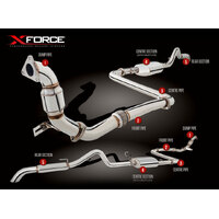 XForce 3in Turbo-Back Exhaust No Cat - Matte Stainless (Navara D40 07-15)