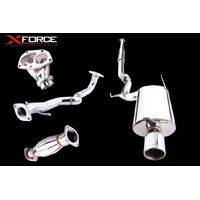 XForce 3in Turbo-Back Exhaust w/4in Tip - Stainless Steel (EVO 7-9)