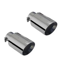 XForce Black Round Angle-Cut Double Wall Tip 3" Inlet, 4" Outlet Round Muffler