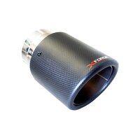 XForce 3" Inlet, 4" Carbon Round Angle-Cut Double Wall Tip Round Muffler