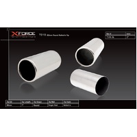 XForce Universal Tips - 3in Inlet 80mm Round Rolled-In Tip - Stainless Steel
