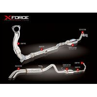 XForce 3in Turbo-Back Exhaust w/Hi-Flow Cat - Stainless Steel ES-ND40A-30WC-TBS