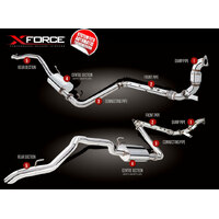 XForce 3in Turbo-Back Exhaust w/Cat, Stainless Steel (Pathfinder R51 2.5L Auto)