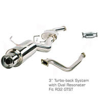 XForce 3in Turbo-Back Exhaust w/Angle-Out Cannon Muffler SS (Skyline R32 GTS-T)