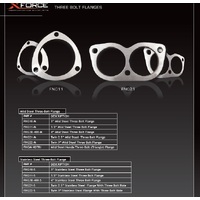XForce Twin 3in Three-Bolt Flange - Stainless Steel FNG22-S