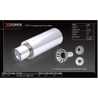 XForce Universal 6in Cannon Muffler - 2.5in Inlet/4.5in Straight-Cut Tip
