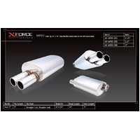 XForce Universal Oval Muffler - 2.5in Inlet/Straight-Cut Twin Tip