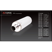 XForce Universal Muffler - 2in Inlet/5in Round Resonator Stainless Steel