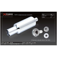 XForce 6in Cannon Muffler - 2.5in Inlet 4in Straight-Cut Long Tip