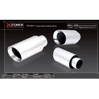 XForce 4" Round Double-Wall Angle-Cut Tip 3" Inlet,304 Stainless Steel