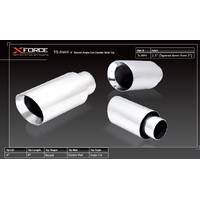 XForce Universal Tips - 2.5in Inlet 4in Round Angle-Cut Double Wall Tip
