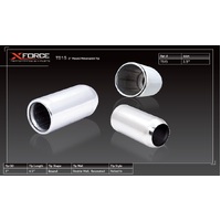 XForce 3in Round Resonated Rolled-In Tip (2.5in Inlet) Stainless Steel