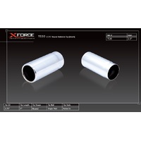 XForce 2.75in Round Rolled-In Tip - Short (2.5in Inlet) Stainless Steel