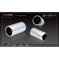 XForce 3in Round Rolled-In Tip/2.5in Inlet - Stainless Steel TS32