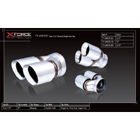 XForce Universal Tips - 2.5in Inlet/Twin 3.5in Round Angle-Cut Tip
