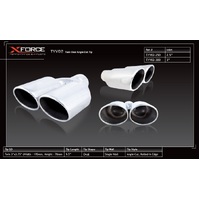 XForce 3 x 3.75in Oval Angle-Cut Rolled-In Tip (2.5in Inlet) Stainless Steel