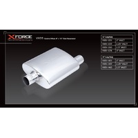 XForce Universal Muffler - 2.5in Inlet Centre Offset 4in x 10in Oval Resonator