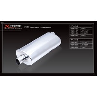 XForce Universal Muffler - 2.5in Inlet Centre Offset 5in x 8in Oval Resonator