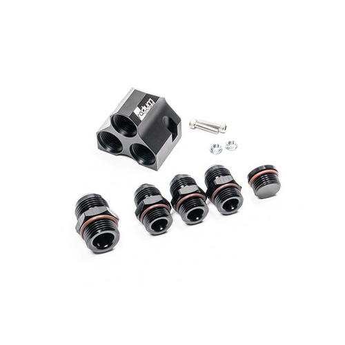 Radium Distribution Block 3 x 10AN ORB to 1 x 12AN ORB w/Fittings