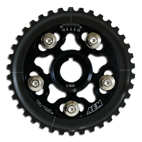 AEM Tru-Time Adjustable Cam Gear. Black. 5-Bolt. Acura/Honda